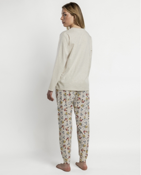 ASTERIX Pijama Manga Larga Le Copains para Mujer BEIGE 2