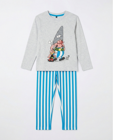 ASTERIX Pijama Manga Larga Menhir para Niño GRIS JASPE