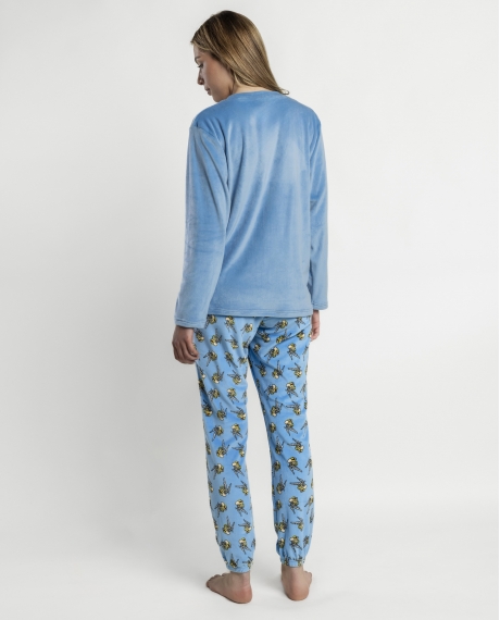 ASTERIX Pijama Manga Larga Asterix Hand para Mujer AZUL 2