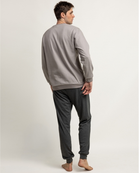 ASTERIX Pijama Manga Larga Asterix Dots para Hombre GRIS 2
