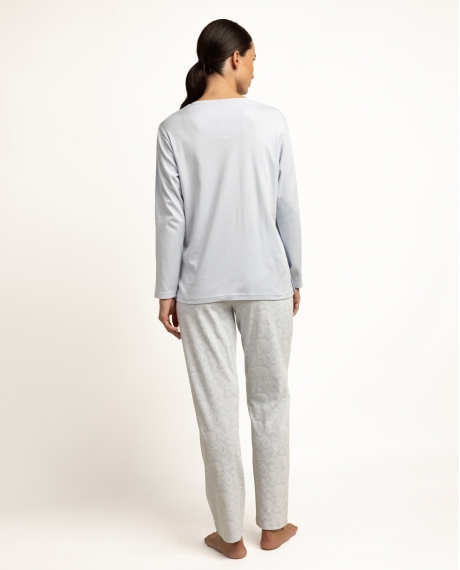 ADMAS Pijama Manga Larga Special Person para Mujer AZUL 2