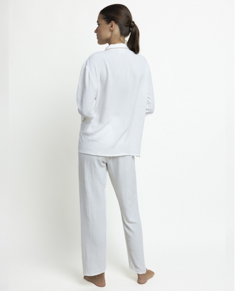 ADMAS CLASSIC Pijama Novia Abierto Manga Larga Arabia para Mujer BLANCO 2