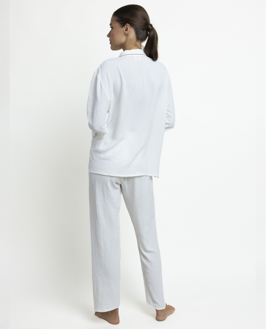ADMAS CLASSIC Pijama Novia Abierto Manga Larga Arabia para Mujer BLANCO