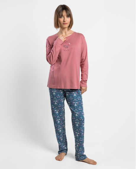ADMAS GARDEN Pijama Manga Larga Get Inspired para Mujer ROSA