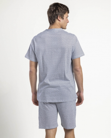 ADMAS CLASSIC Pijama Manga Corta Society para Hombre AZUL 2