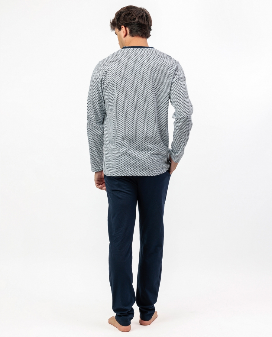 ADMAS CLASSIC Pijama Manga Larga Society para Hombre AZUL