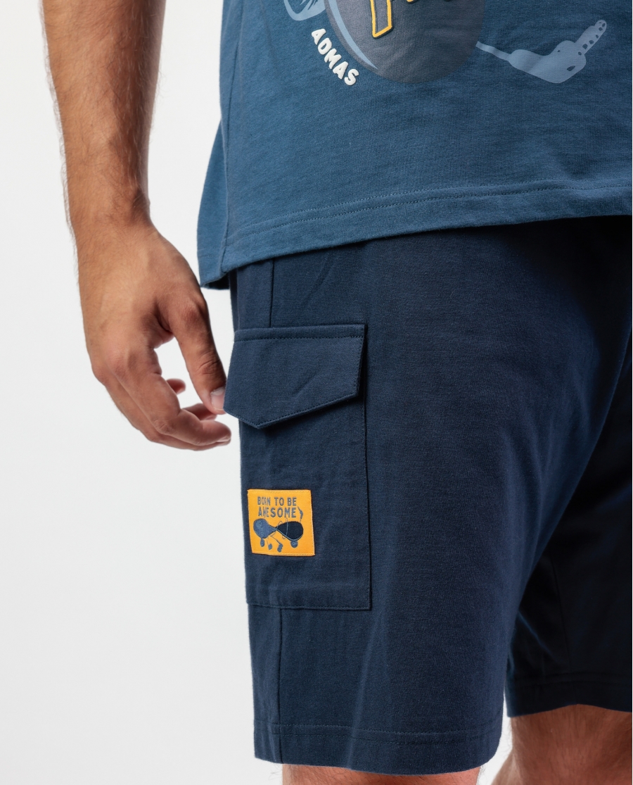 ADMAS Pijama Manga Corta Skate para Hombre AZUL