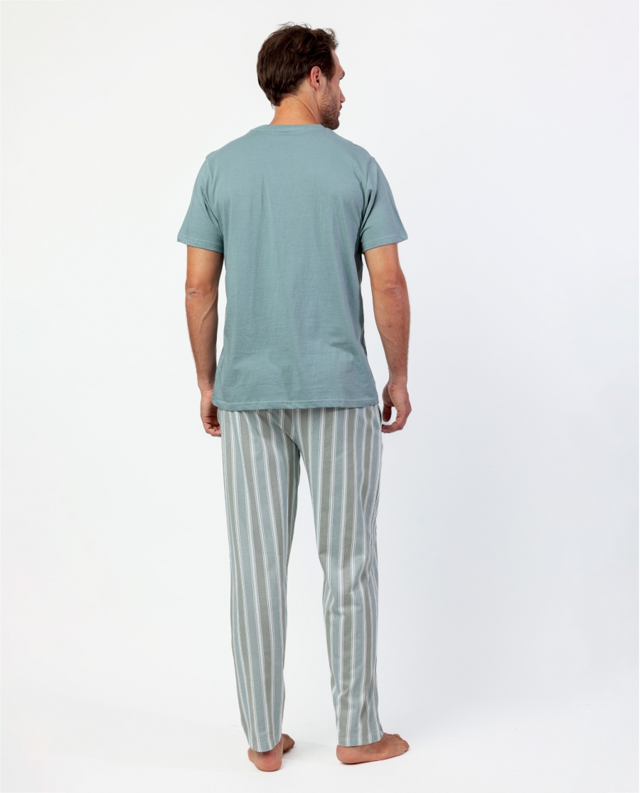 STAY AT HOME Pijama Manga Corta Let´S Go Travel para Hombre VERDE