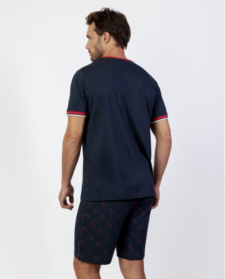 ADMAS Pijama Manga Corta Tapeta Red Competition para Hombre MARINO 2