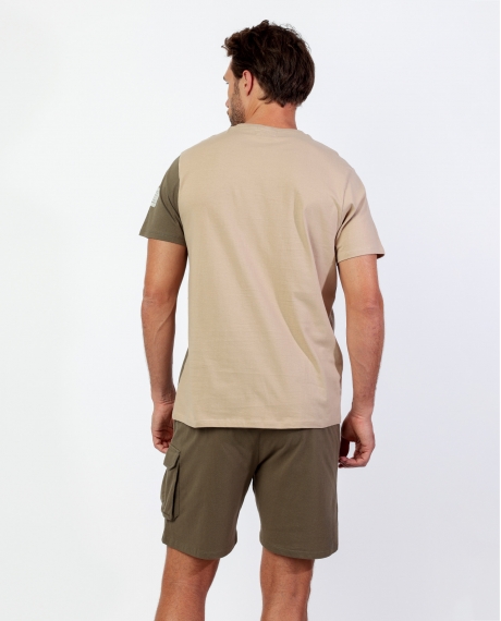 NEW PLAN Pijama Manga Corta Piezas Evergreen para Hombre CAMEL 2
