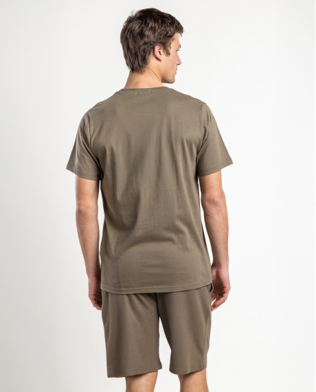 ADMAS HOME Pijama Manga Corta Honey Comb para Hombre CAQUI 2