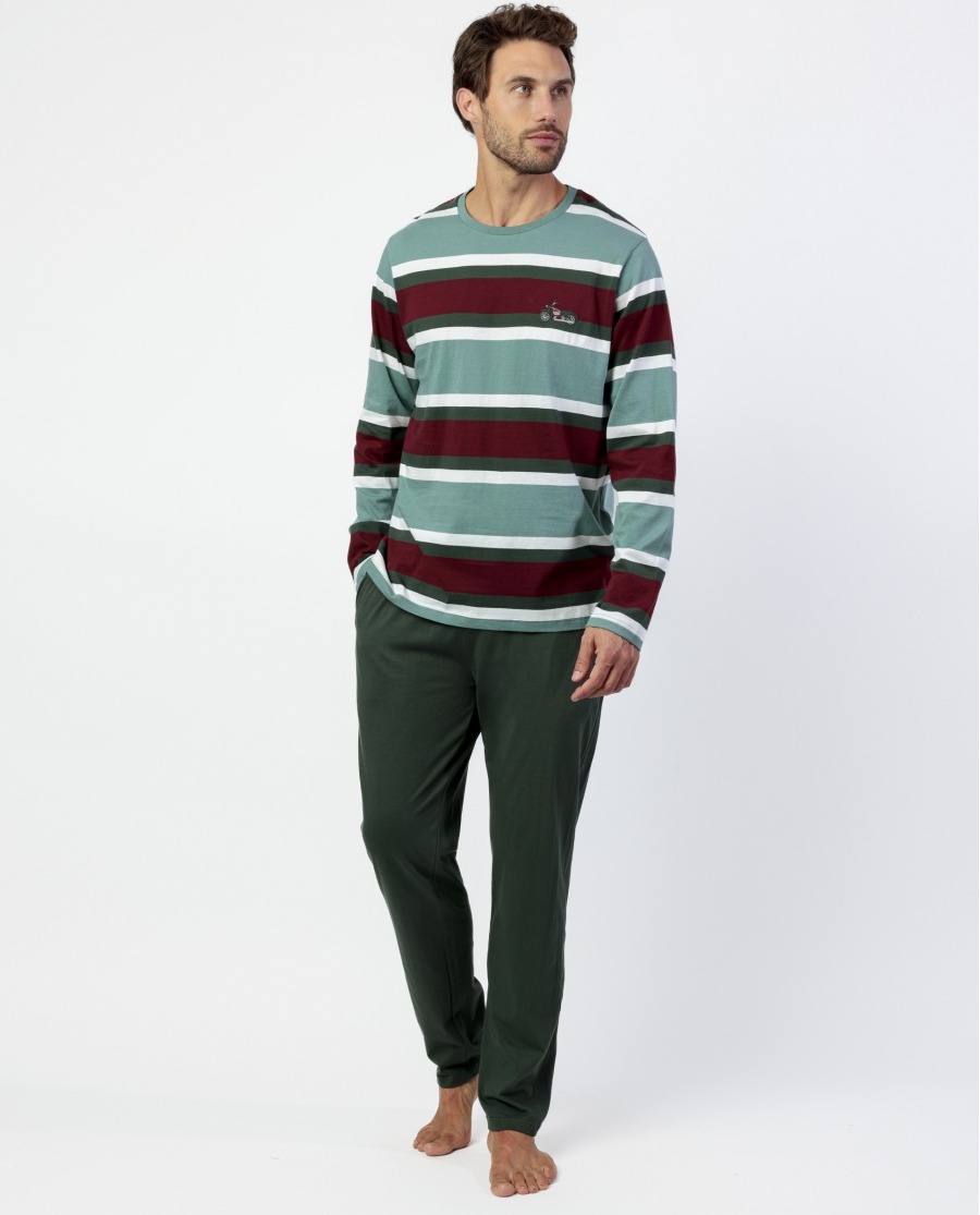 ADMAS Pijama Manga Larga Kings Of The Road para Hombre VERDE