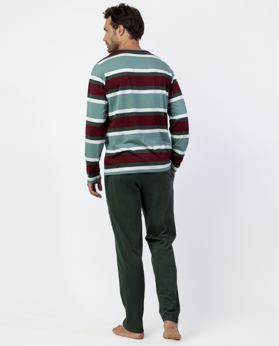 ADMAS Pijama Manga Larga Kings Of The Road para Hombre VERDE