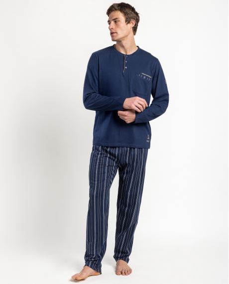 ADMAS Pijama Manga Larga Sublime Experiences para Hombre MARINO