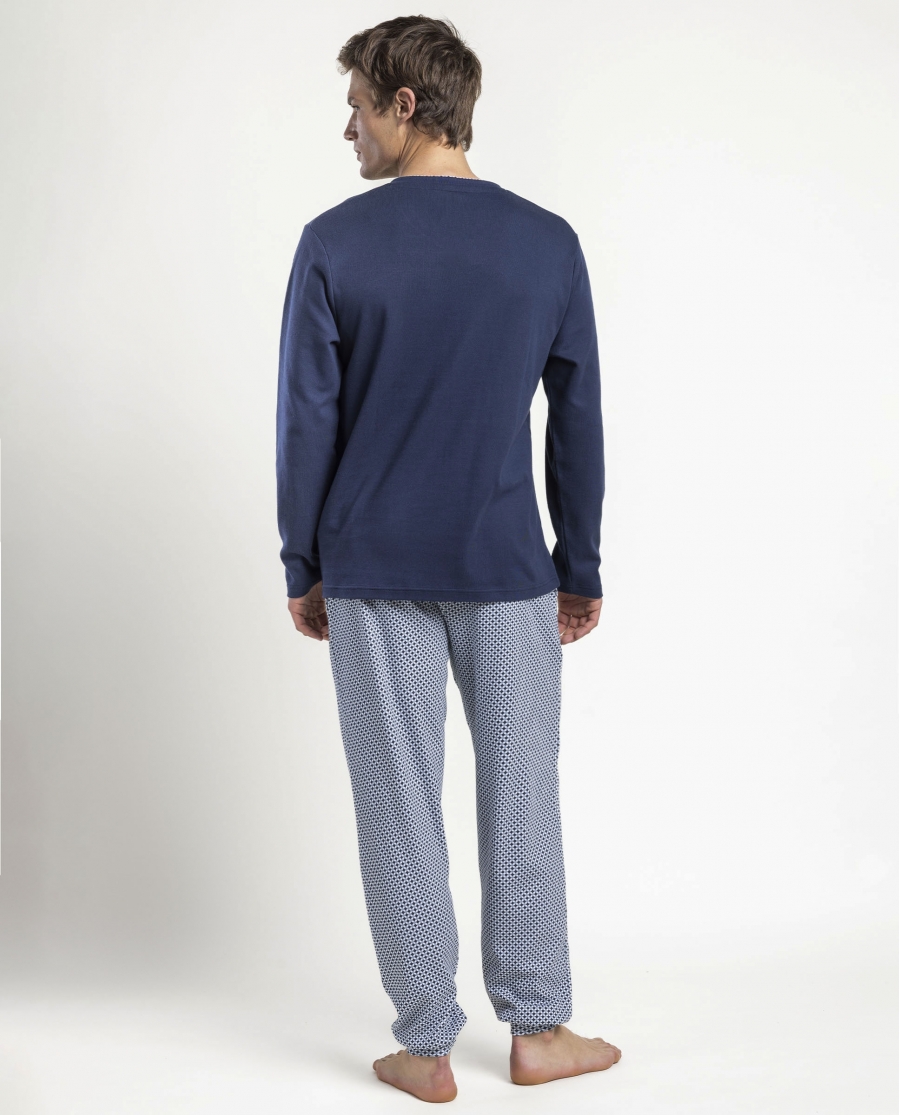 ADMAS CLASSIC Pijama Manga Larga Tapeta Frostline para Hombre MARINO