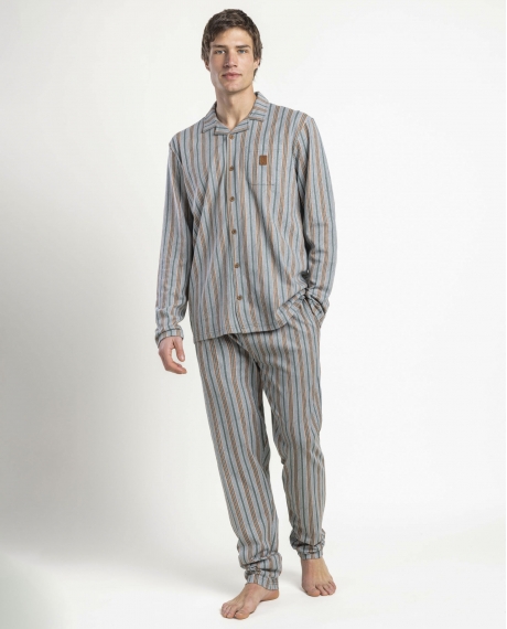 ADMAS CLASSIC Pijama Abierto Manga Larga Caribou para Hombre VERDE