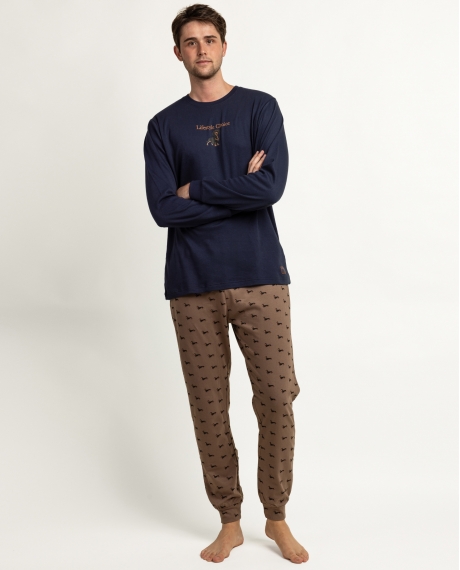 ADMAS Pijama Manga Larga Livestyle para Hombre MARINO