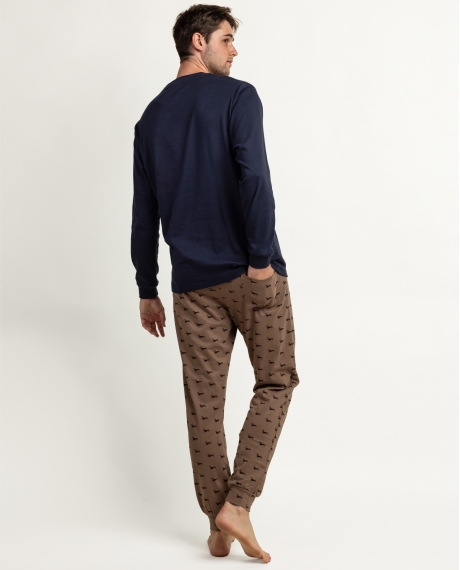 ADMAS Pijama Manga Larga Livestyle para Hombre MARINO 2