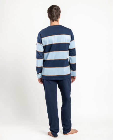 ADMAS Pijama Manga Larga Stripes Livestyle para Hombre MARINO 2