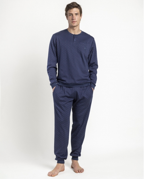 ADMAS CLASSIC Pijama Manga Larga Tapeta Edges para Hombre MARINO
