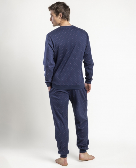 ADMAS CLASSIC Pijama Manga Larga Tapeta Edges para Hombre MARINO 2