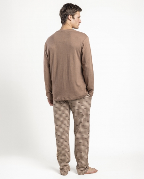 ADMAS Pijama Manga Larga Brown New York Center para Hombre MARRON 2