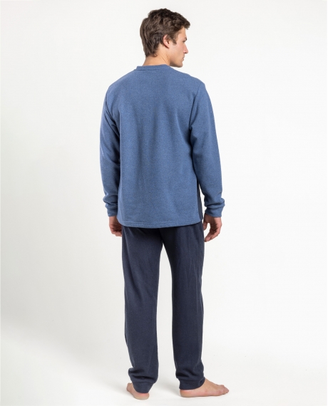 ADMAS MAGNIFIC Pijama Manga Larga Tapeta Diamonds para Hombre AZUL 2