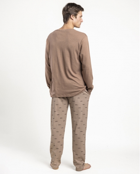 ADMAS Pijama Manga Larga Tapeta Brown New York para Hombre MARRON 2