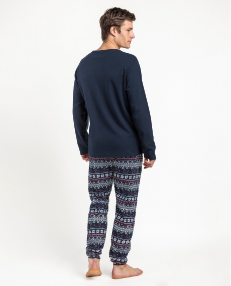 ADMAS Pijama Manga Larga Tapeta Lou Lou Cold para Hombre MARINO 2
