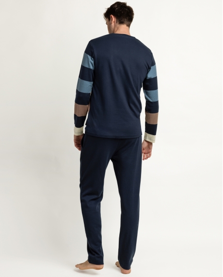 ADMAS Pijama Manga Larga Stripes Gentleman para Hombre AZUL 2