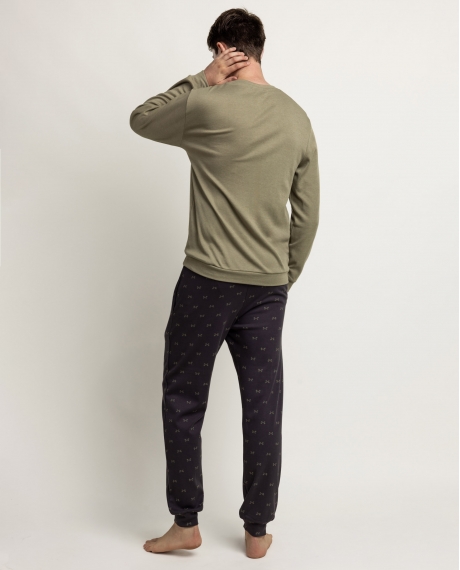 ADMAS Pijama Manga Larga Camp Car para Hombre CAQUI 2