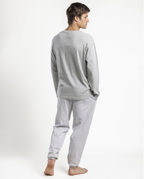 ADMAS CLASSIC Pijama Manga Larga Tapeta Heritage para Hombre GRIS JASPE 2