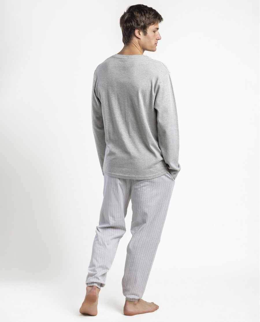 ADMAS CLASSIC Pijama Manga Larga Tapeta Heritage para Hombre GRIS JASPE