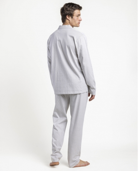 ADMAS CLASSIC Pijama Abierto Manga Larga Heritage para Hombre GRIS 2