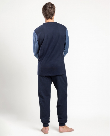 ADMAS MAGNIFIC Pijama Manga Larga Tapeta Stellar para Hombre AZUL 2