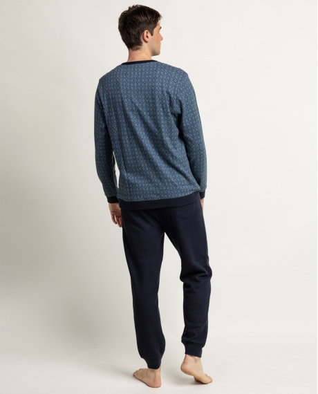 ADMAS MAGNIFIC Pijama Manga Larga Pico Stellar para Hombre AZUL 2