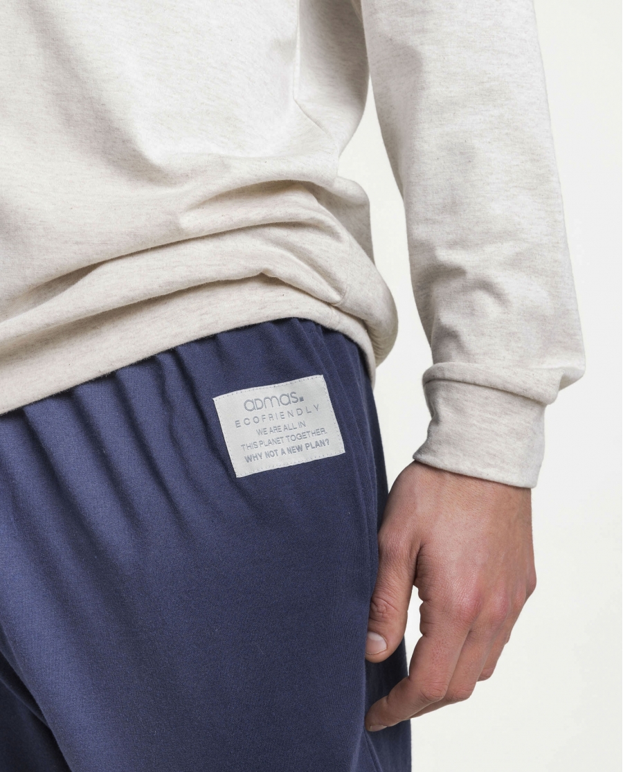NEW PLAN Pijama Manga Larga Beige Planetary para Hombre BEIGE