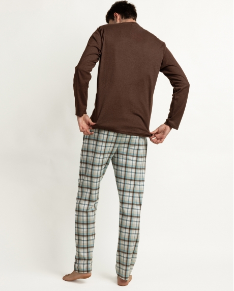 ADMAS Pijama Manga Larga Tapeta Be Kind To Yourself para Hombre MARRON 2