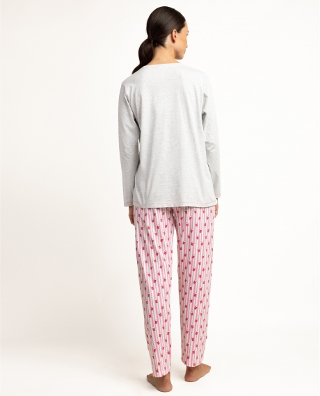 ADMAS Pijama Manga Larga Lady Night para Mujer GRIS JASPE 2