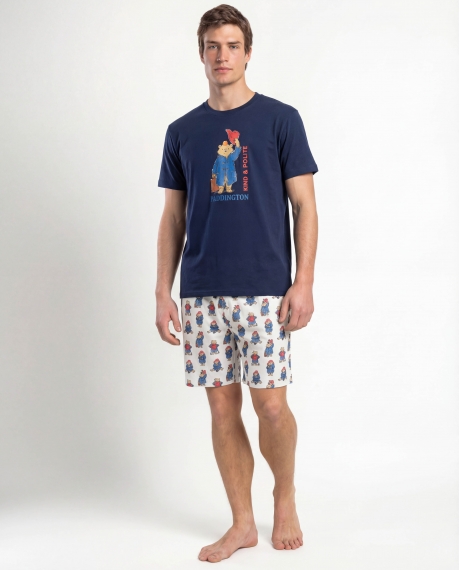 PADDINGTON CLASSIC Pijama Manga Corta Watercolor para Hombre MARINO