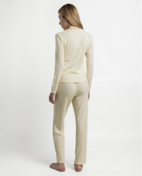 ADMAS CLASSIC Pijama Manga Larga Tricot para Mujer CRUDO 2