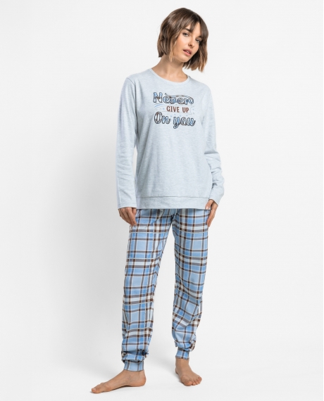 ADMAS Pijama Manga Larga Dreams para Mujer GRIS JASPE
