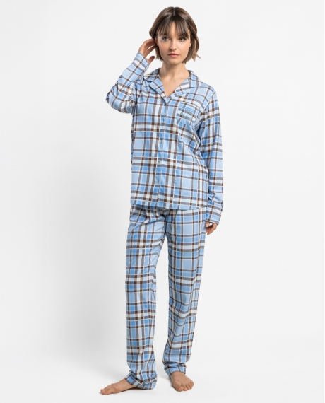 ADMAS Pijama Abierto Manga Larga Dreams para Mujer AZUL