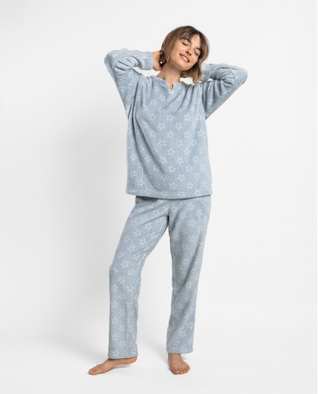 ADMAS Pijama Calentito Manga Larga Dreamer para Mujer GRIS