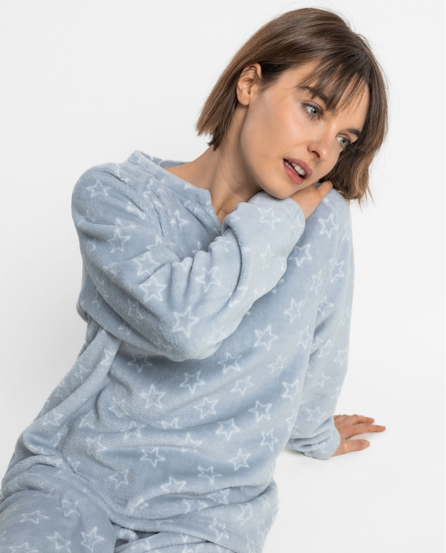 ADMAS Pijama Calentito Manga Larga Dreamer para Mujer GRIS