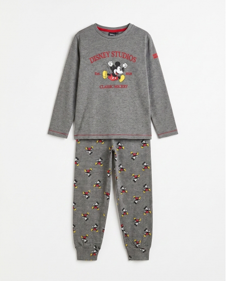 DISNEY Pijama Manga Larga Mickey Disney Studios para Niño GRIS JASPE