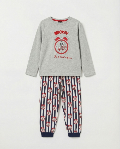DISNEY Pijama Manga Larga It´S Time para Niño GRIS JASPE