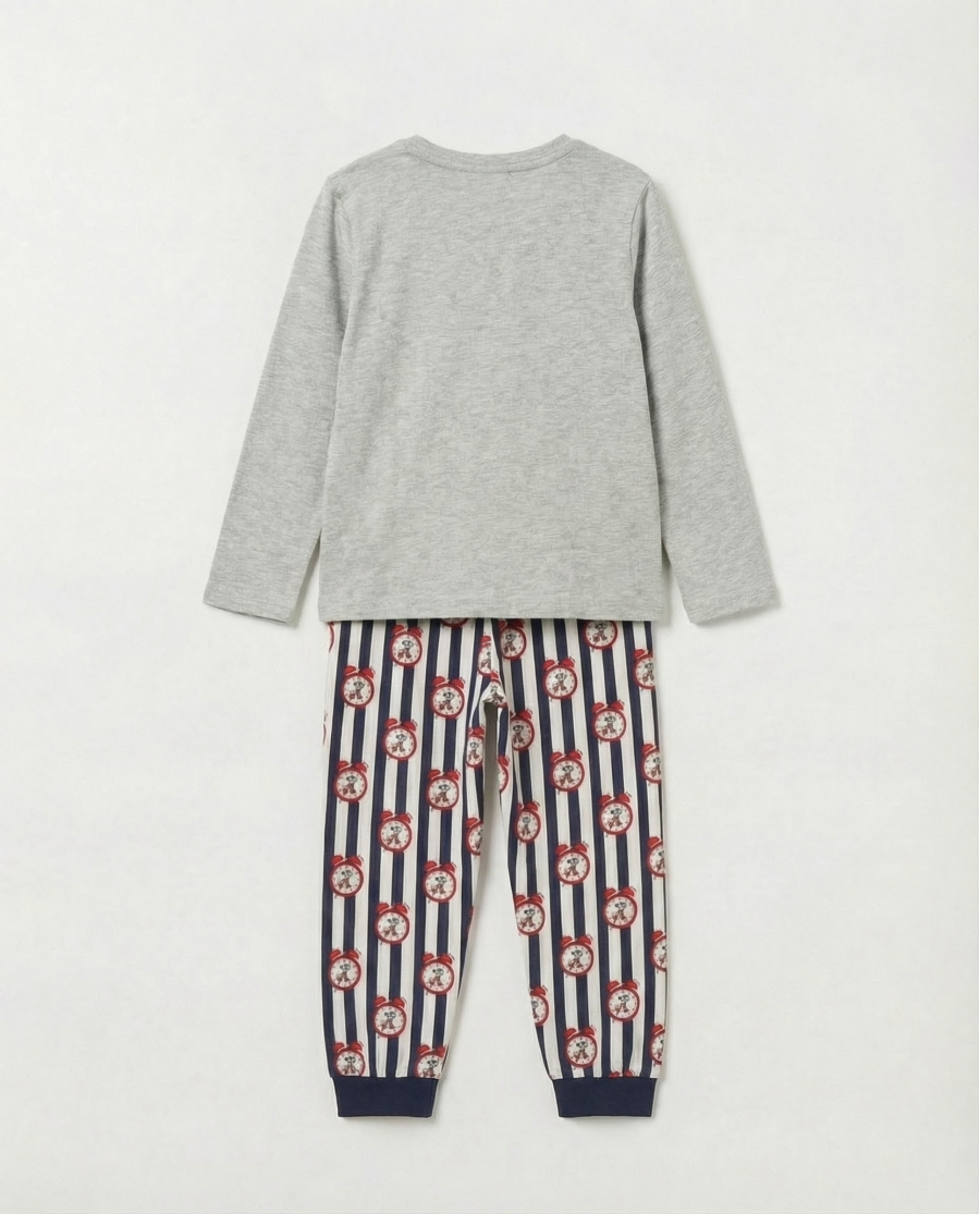 DISNEY Pijama Manga Larga It´S Time para Niño GRIS JASPE