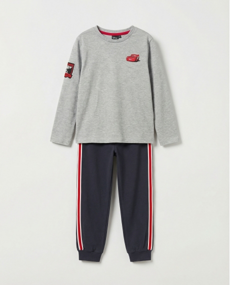DISNEY CARS Pijama Manga Larga Piston Cup para Niño GRIS JASPE