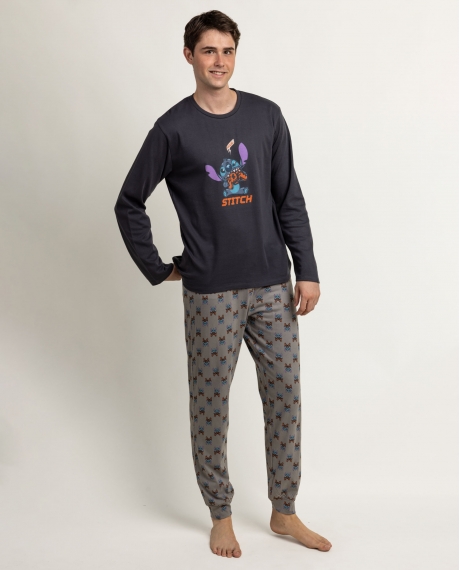 DISNEY Pijama Manga Larga Stitch Arcade para Hombre MARENGO